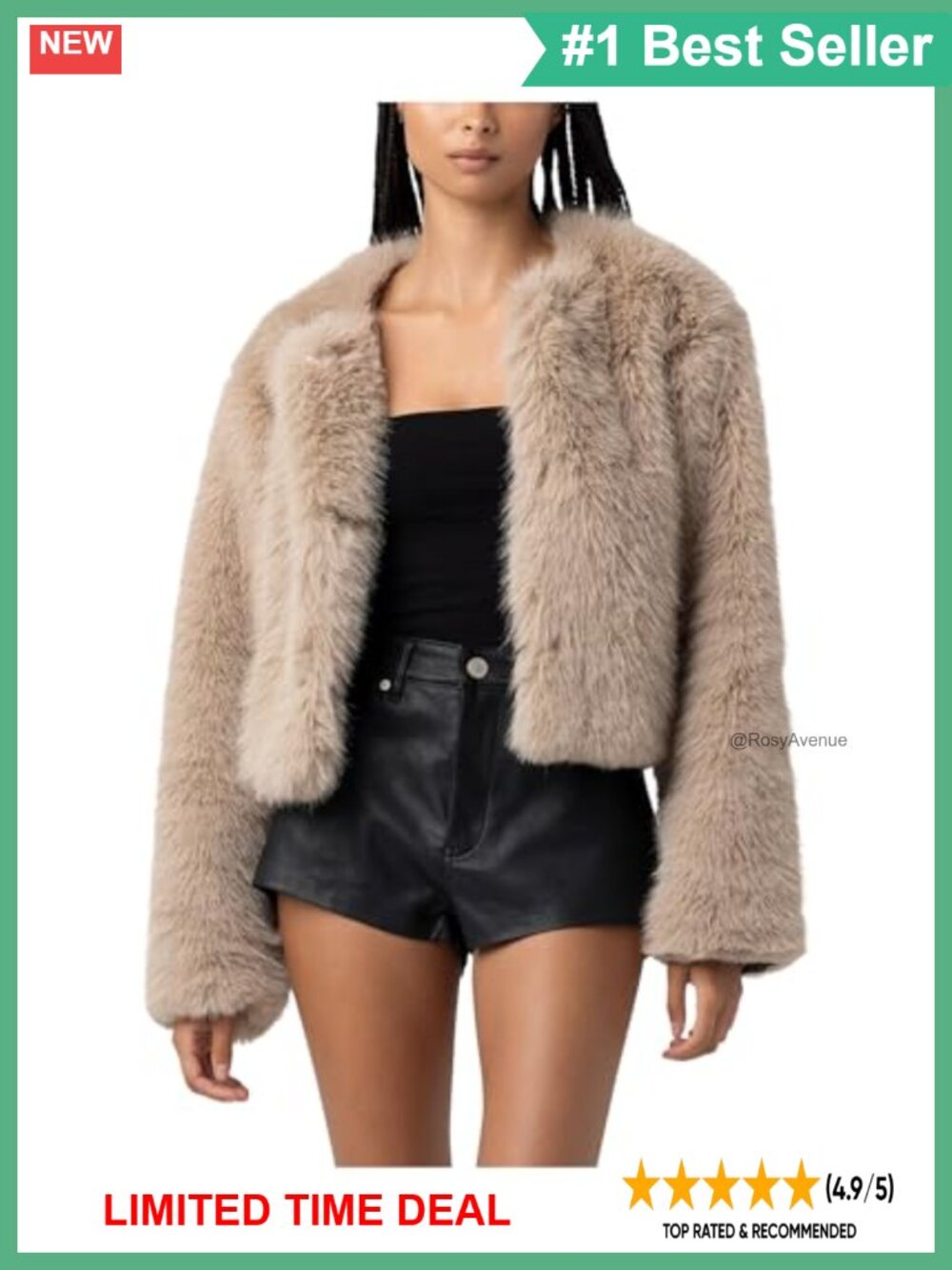 Faux Fur Collarless Jacket Long Sleeve Anorak Fall Coat